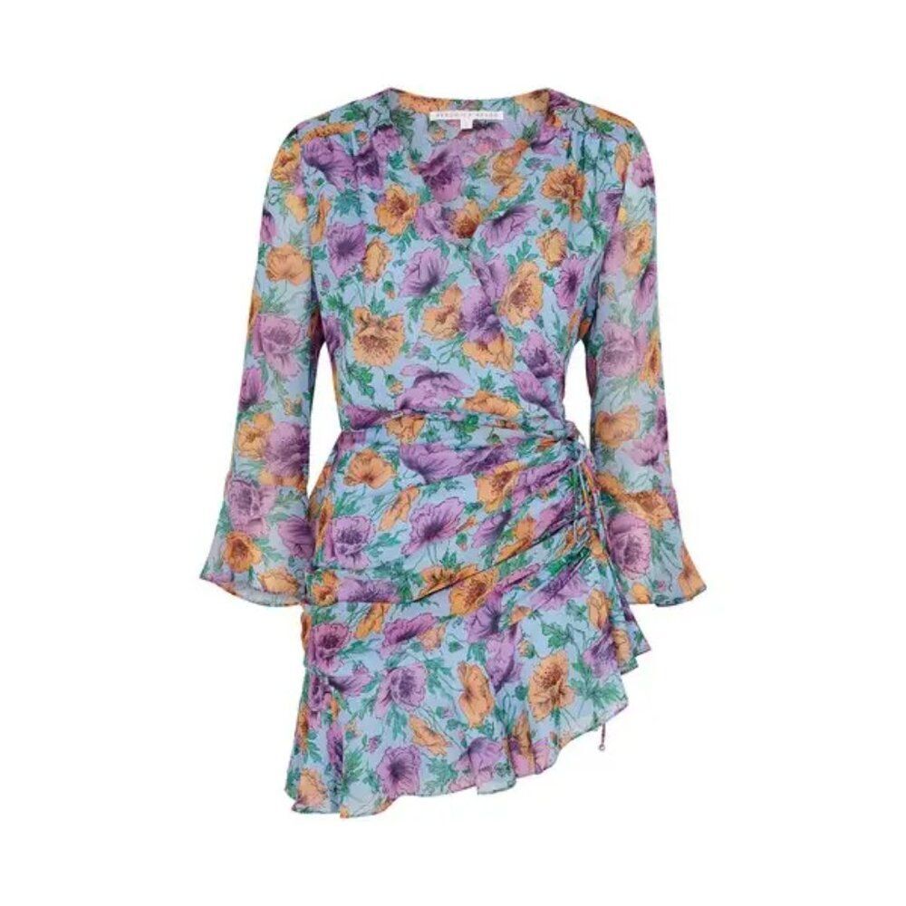 Veronica Beard Sean Floral Print Silk Mini Dress 2